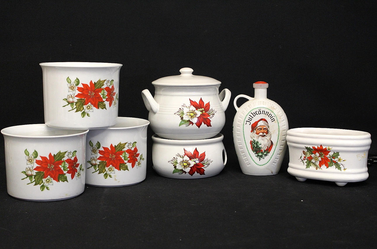 GLÖGG SET/YTTERKRUKOR, porslin, 6 delar.