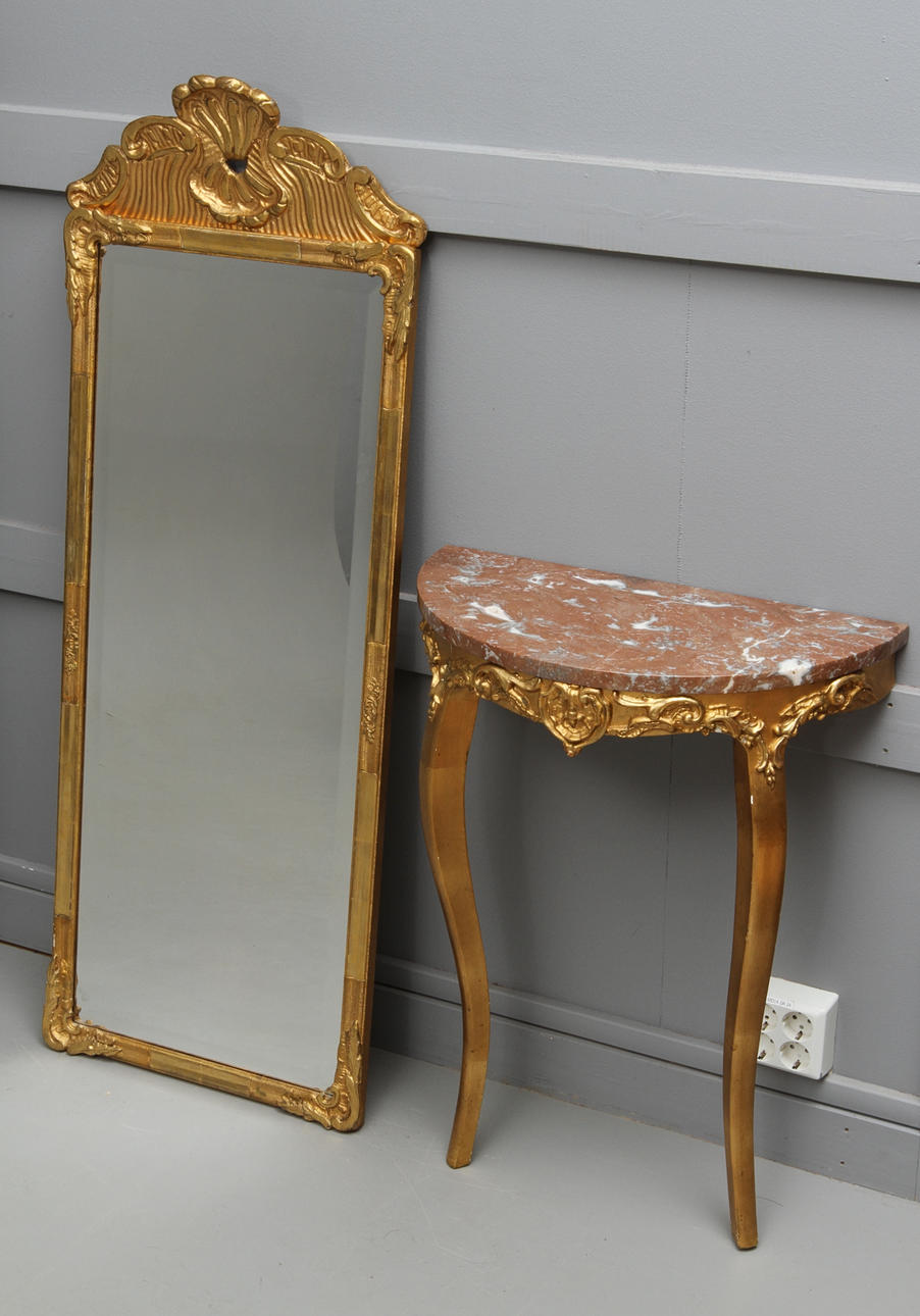 SPEGEL, med konsolbord, rokokostil, John Lundmark,1900-tal.