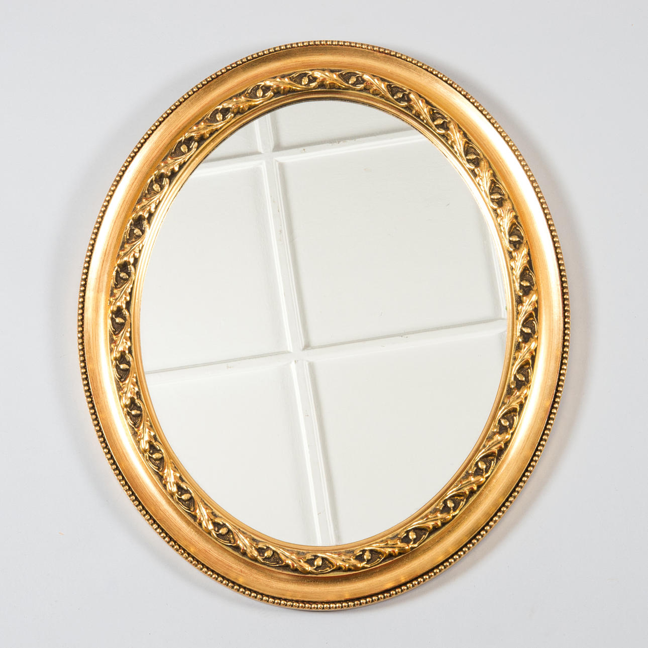 SPEGEL, oval, förgylld, sent 1900-tal.