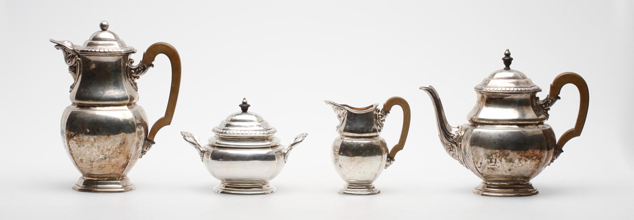 SERVIS, 4 delar, silver, David Andersen & Comp Ab David, Stockhom 1921, vikt ca 1872,9 gram.