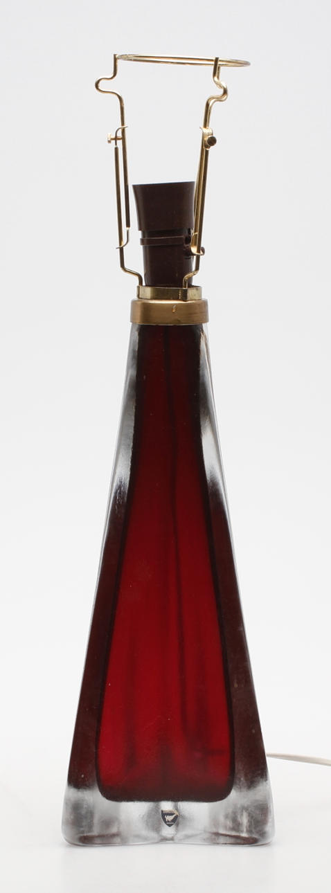 LAMPFOT, glas, Carl Fagerlund, Orrefors, sign.