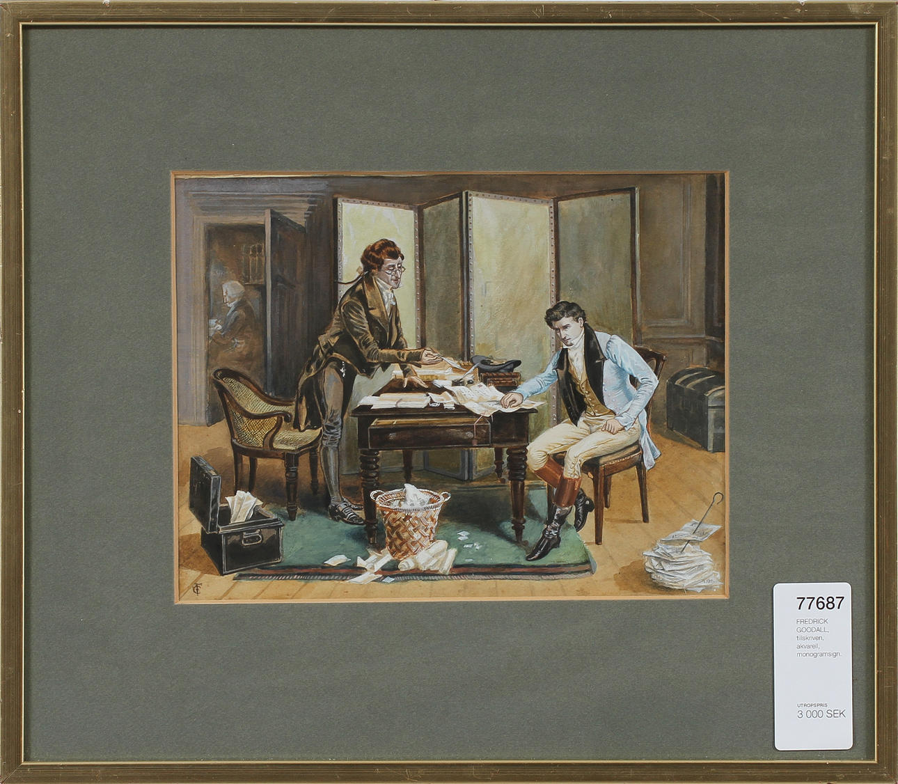 FREDRICK GOODALL, tillskriven, akvarell, monogramsign.