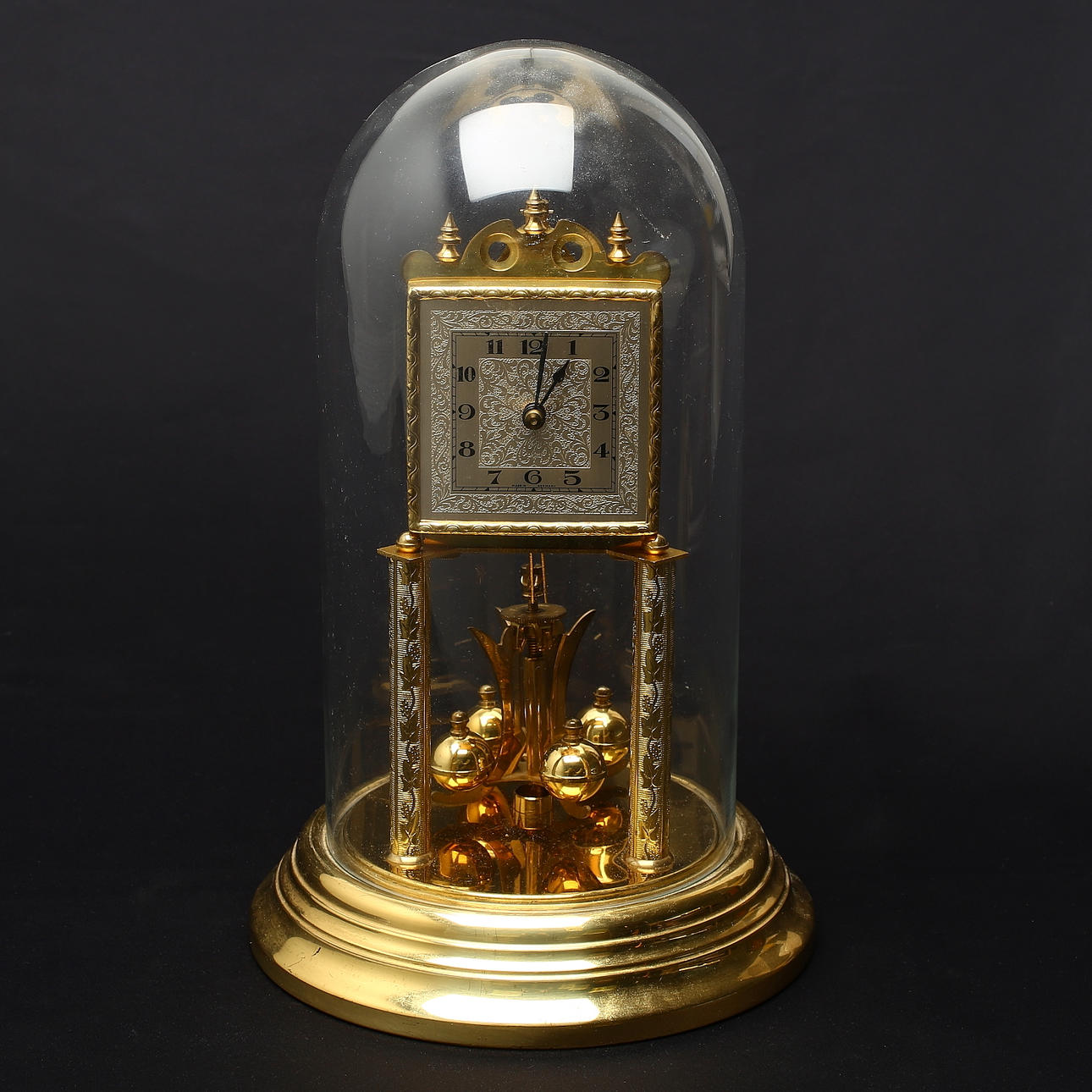 TABLE CLOCK, so-called year clock, the work marked Koma, Germany, 1900s.