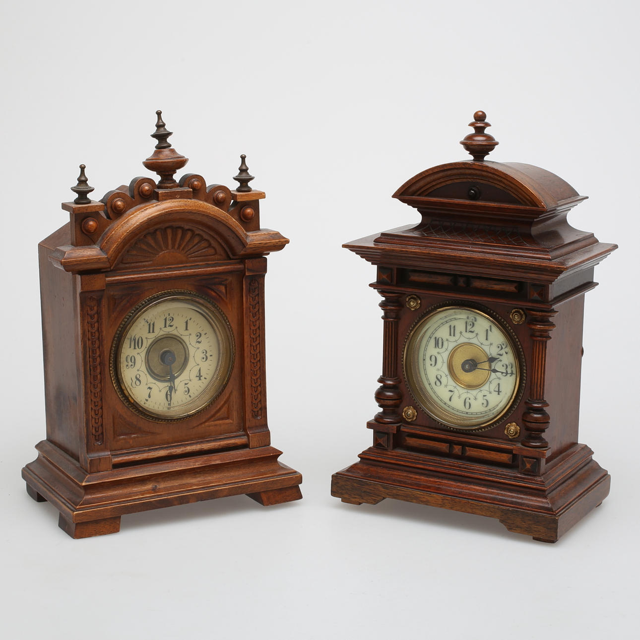 TABLE CLOCK, 2 pcs, Junghans, New Renaissance, 19th/20th century.