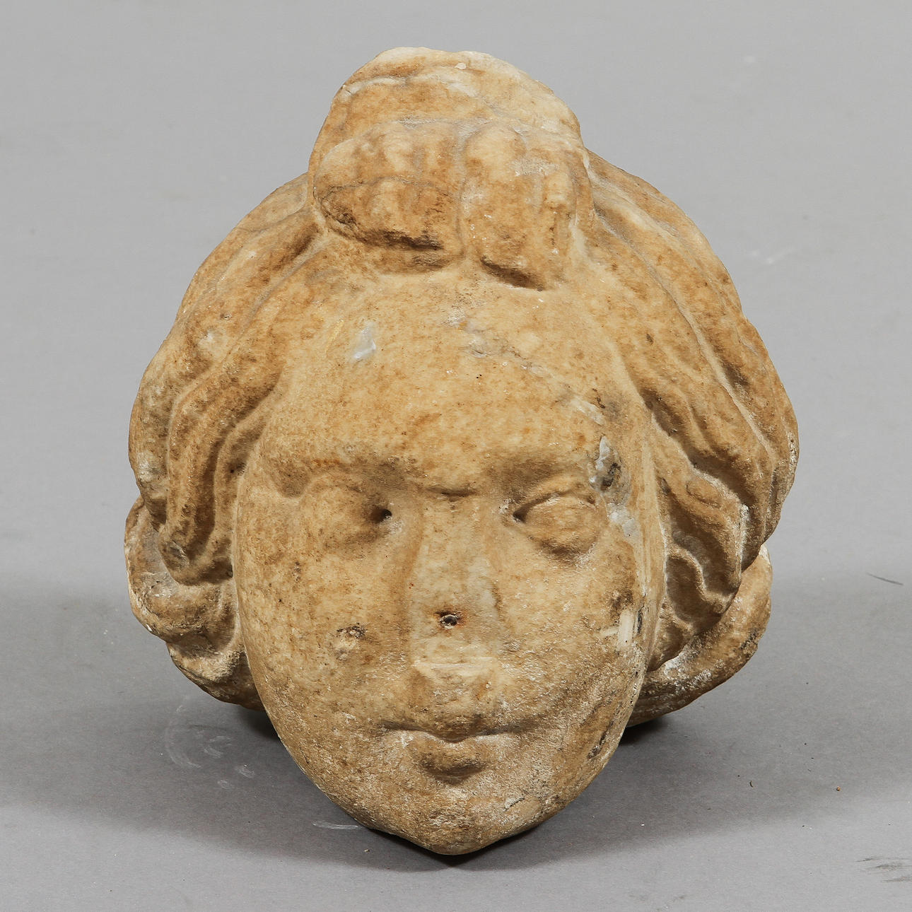 SKULPTUR, sandsten, troligen romersk.