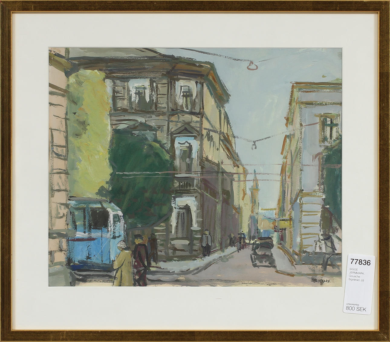 SIGGE JERNMARK. Gouache. Signerad.