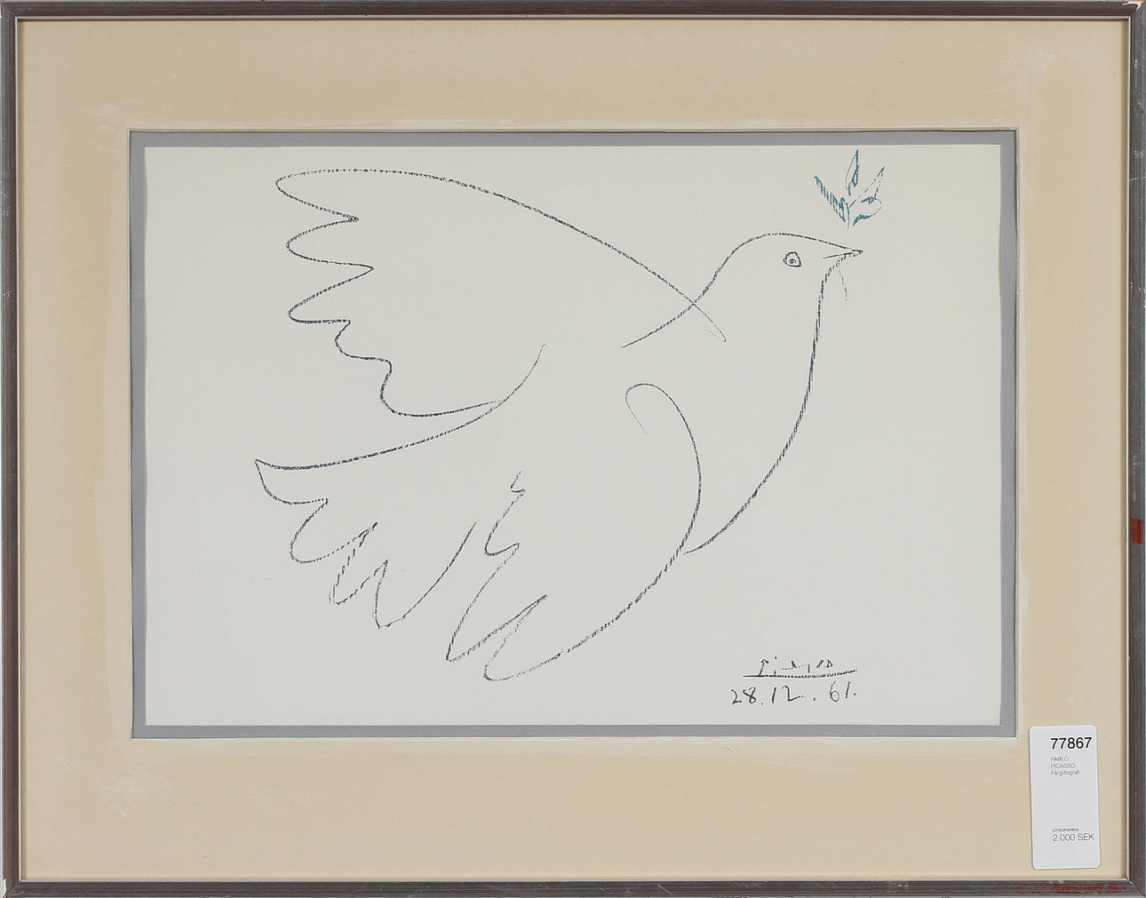 PABLO PICASSO. Litografía a color.