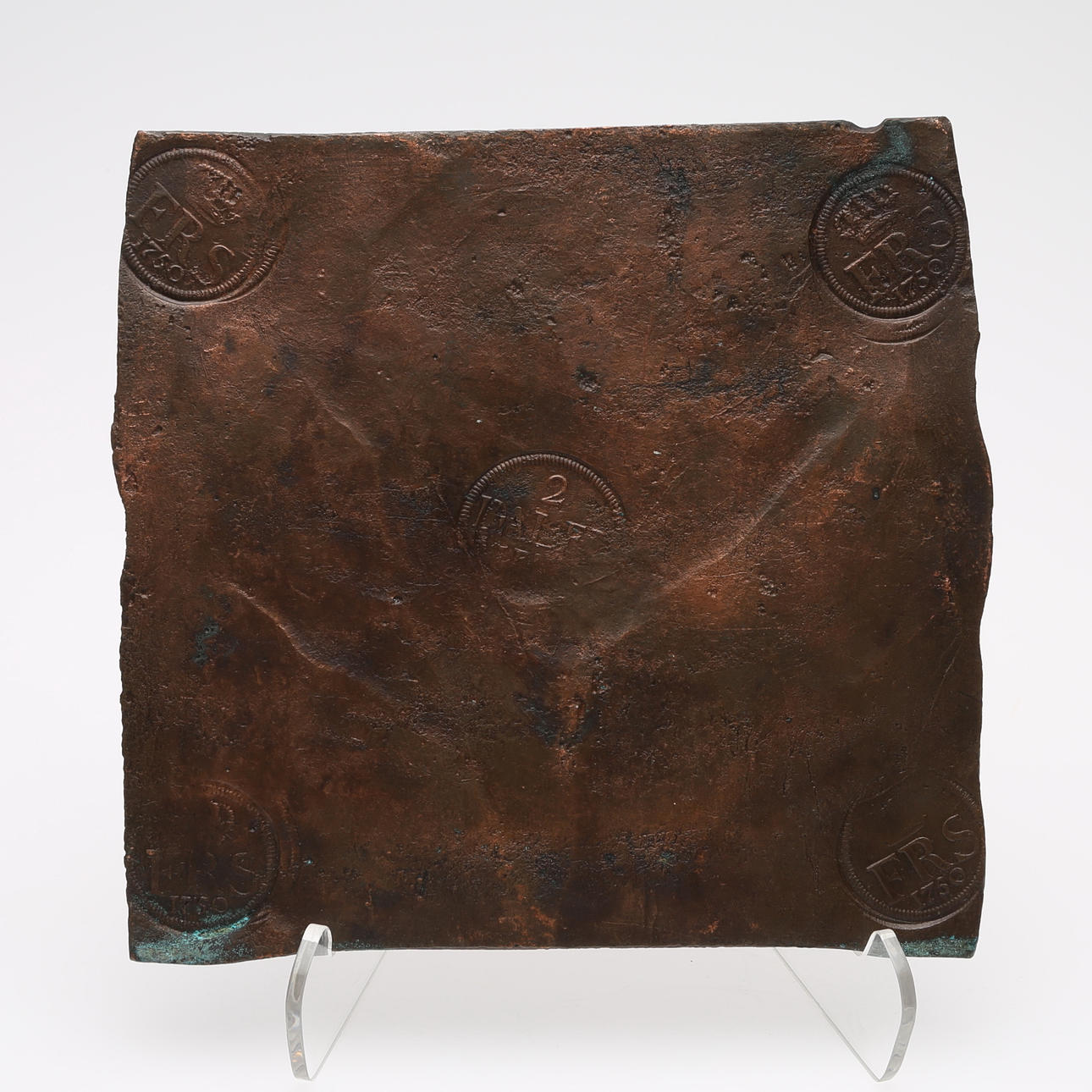 PLÅTMYNT, FREDRIK 1750, 2 DALER SILVERMYNT.