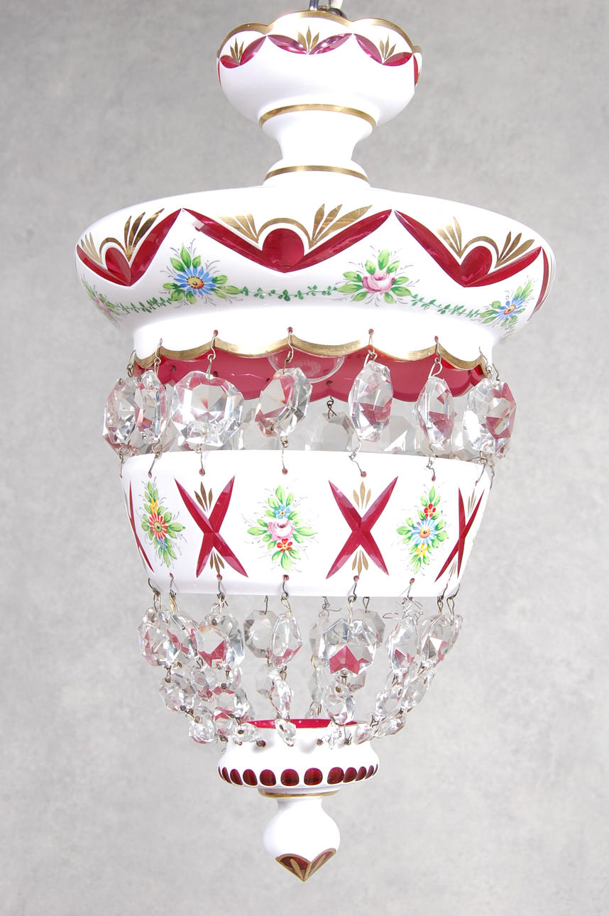 MÅNSKENSLAMPA, glas, Bhömisk, 1950-tal.