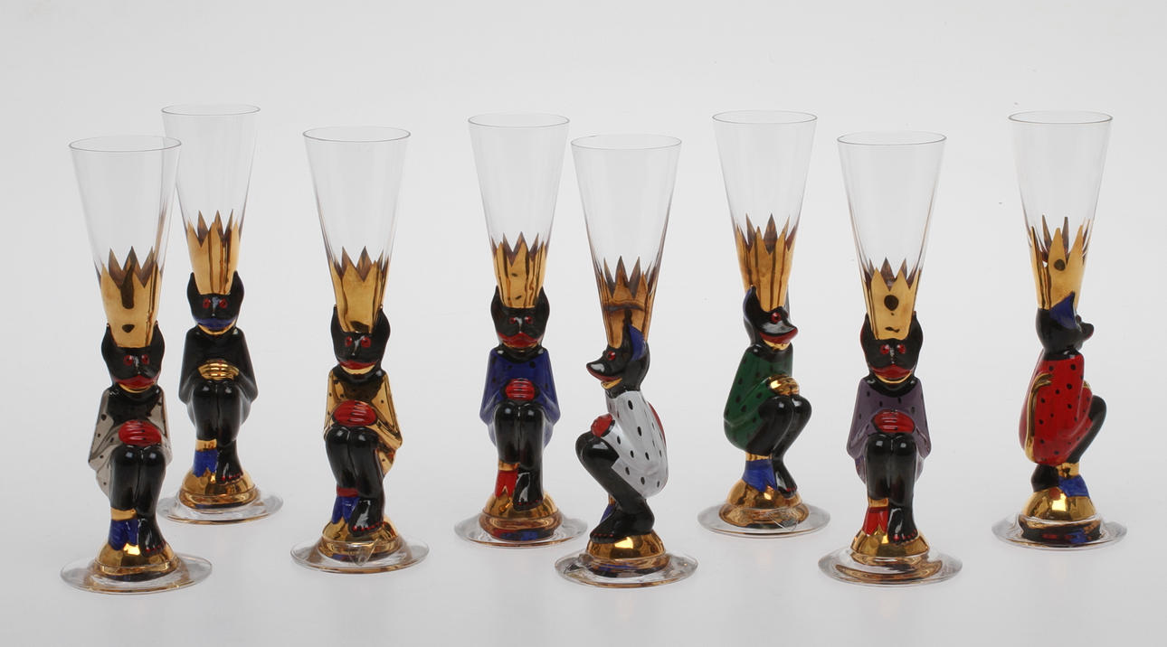 SNAPSGLAS, 8 st, "Nobel", Gunnar Cyrén, Orrefors.