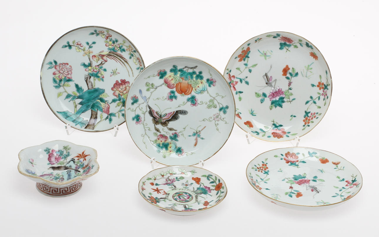 TALLRIKAR; 5 st, FAT, porslin, Kina.