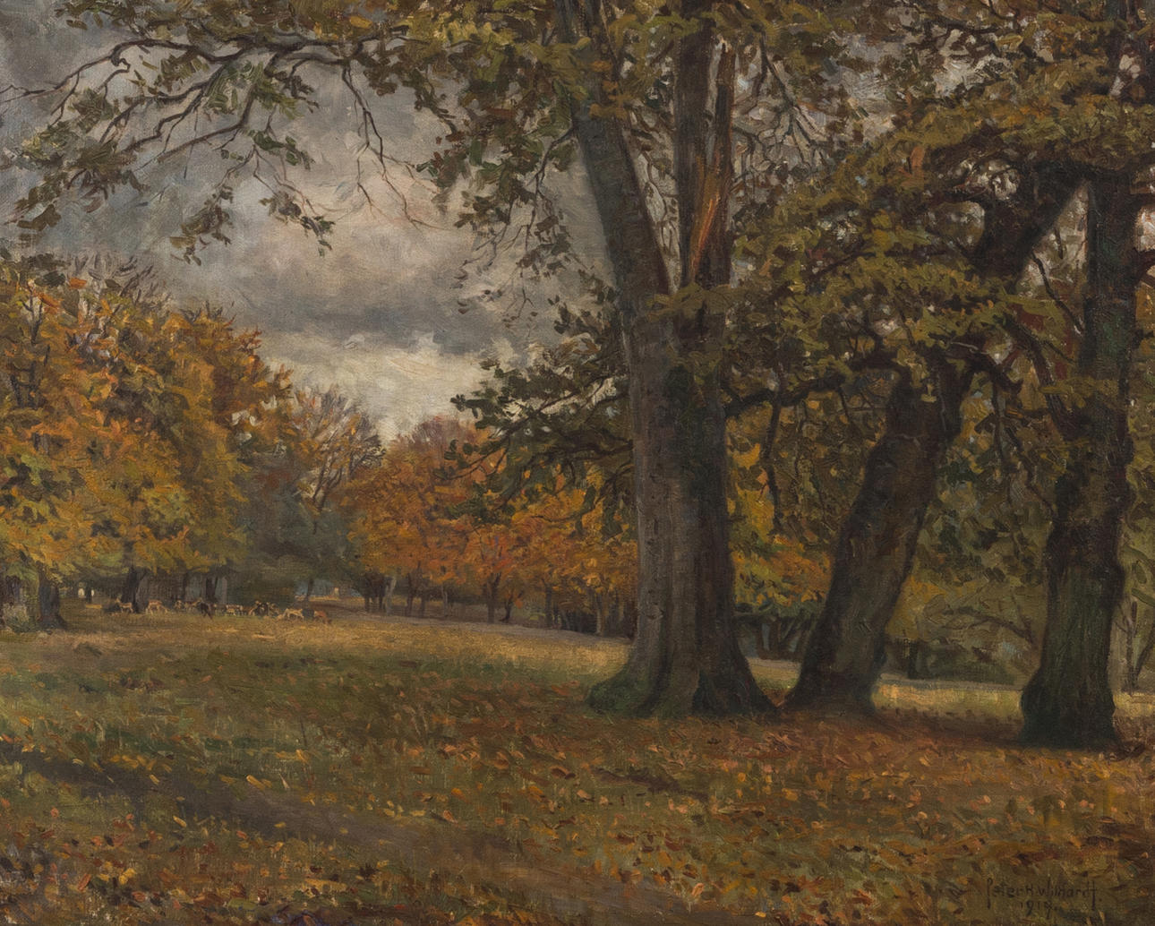 CARL PETER HANS WILHARDT. Forest lot, oil on canvas, signed Peter H. Wilhardt 1919.