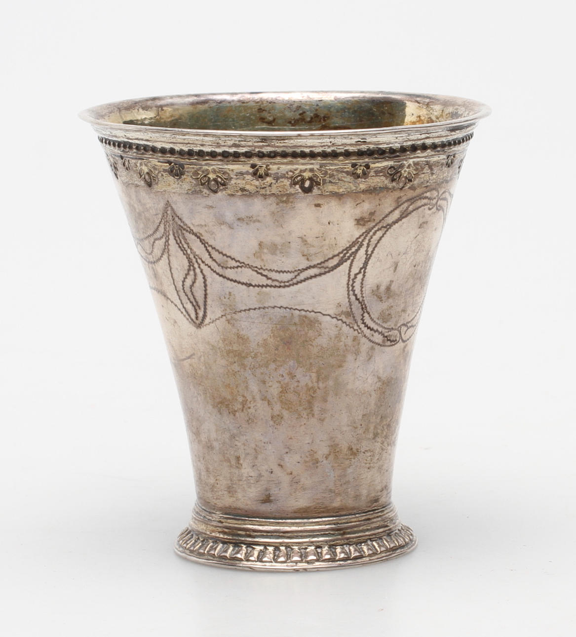 BÄGARE, silver, Jürgen Friedrich Sickman (mästare 1739 - 1763), Stockholm, 1750.