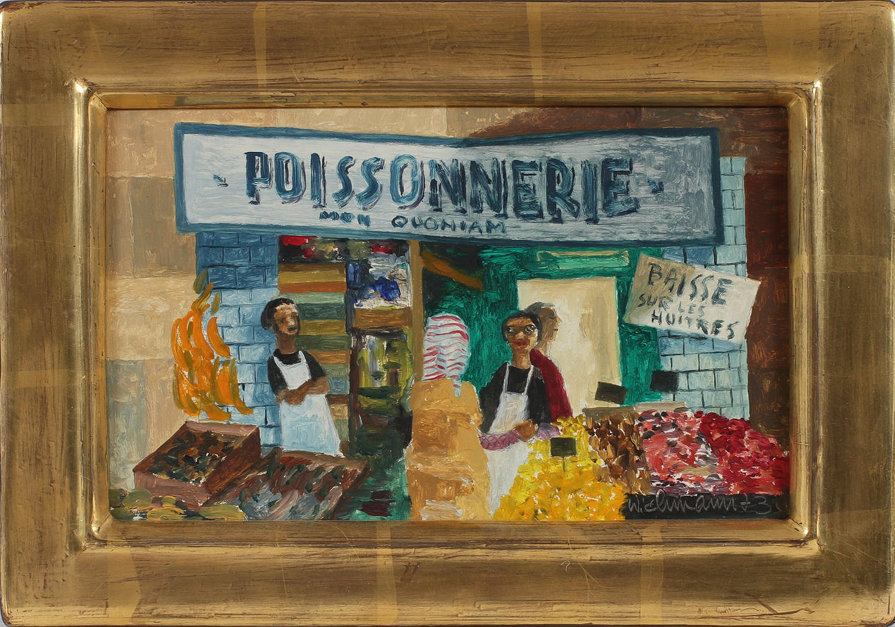 HARRY WICHMAN. Olja på pannå, signerad- 73.