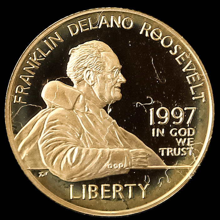 GOLDMÜNZE, 5 Dollar, Franklin D. Roosevelt, USA, 1997.