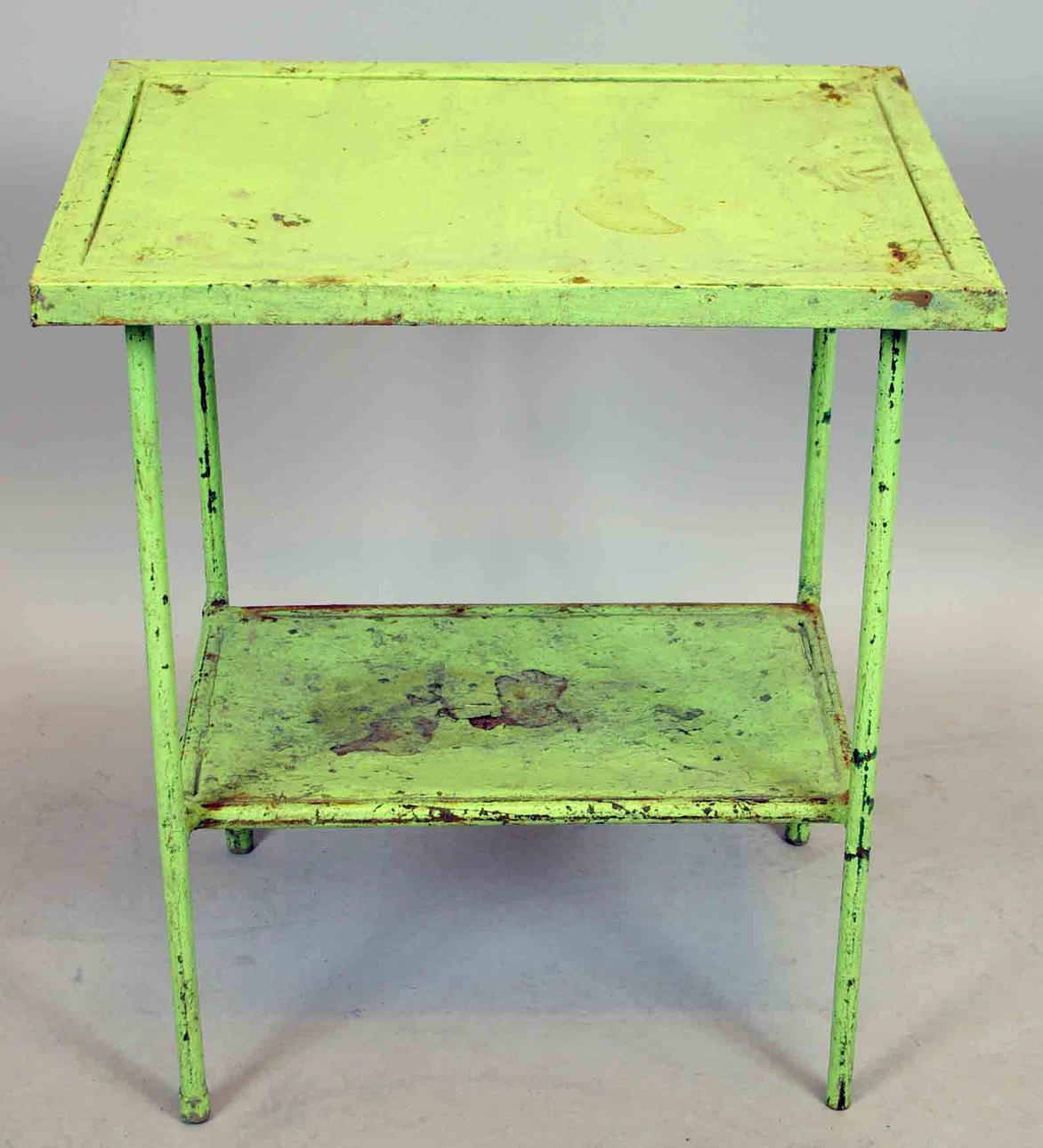 BLOMSTERBORD, grönmålad plåt/metall, 1940/50-tal.