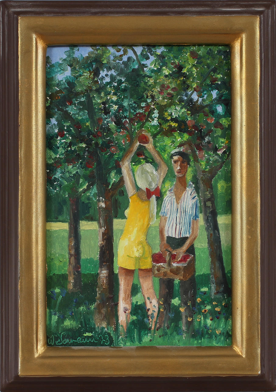 HARRY WICHMAN. Olja på pannå, signerad- 73.