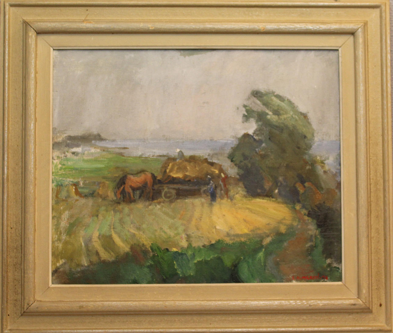 ERIK ALMGREN. Motiv från Baskemölla. Olja på duk. Signerad E Almgren.