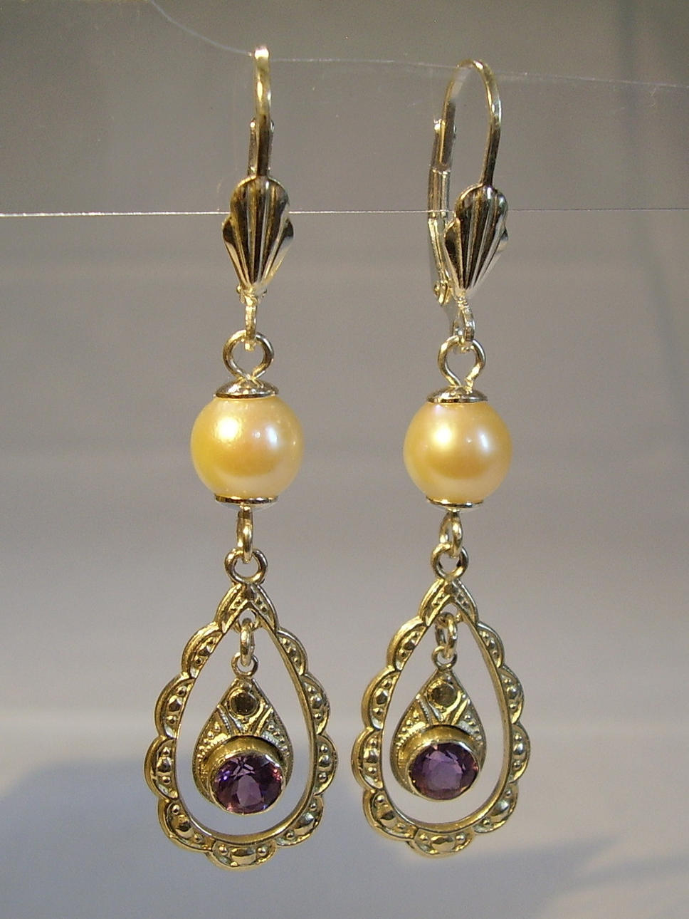 ART DECO AMETHYST EARRINGS SILVER 935.