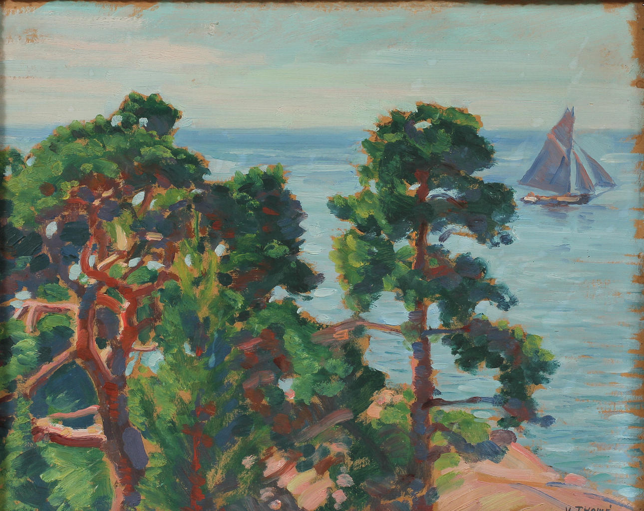 VERNER THOMÉ. Olja på pappannå. Signerad och daterad 1928.