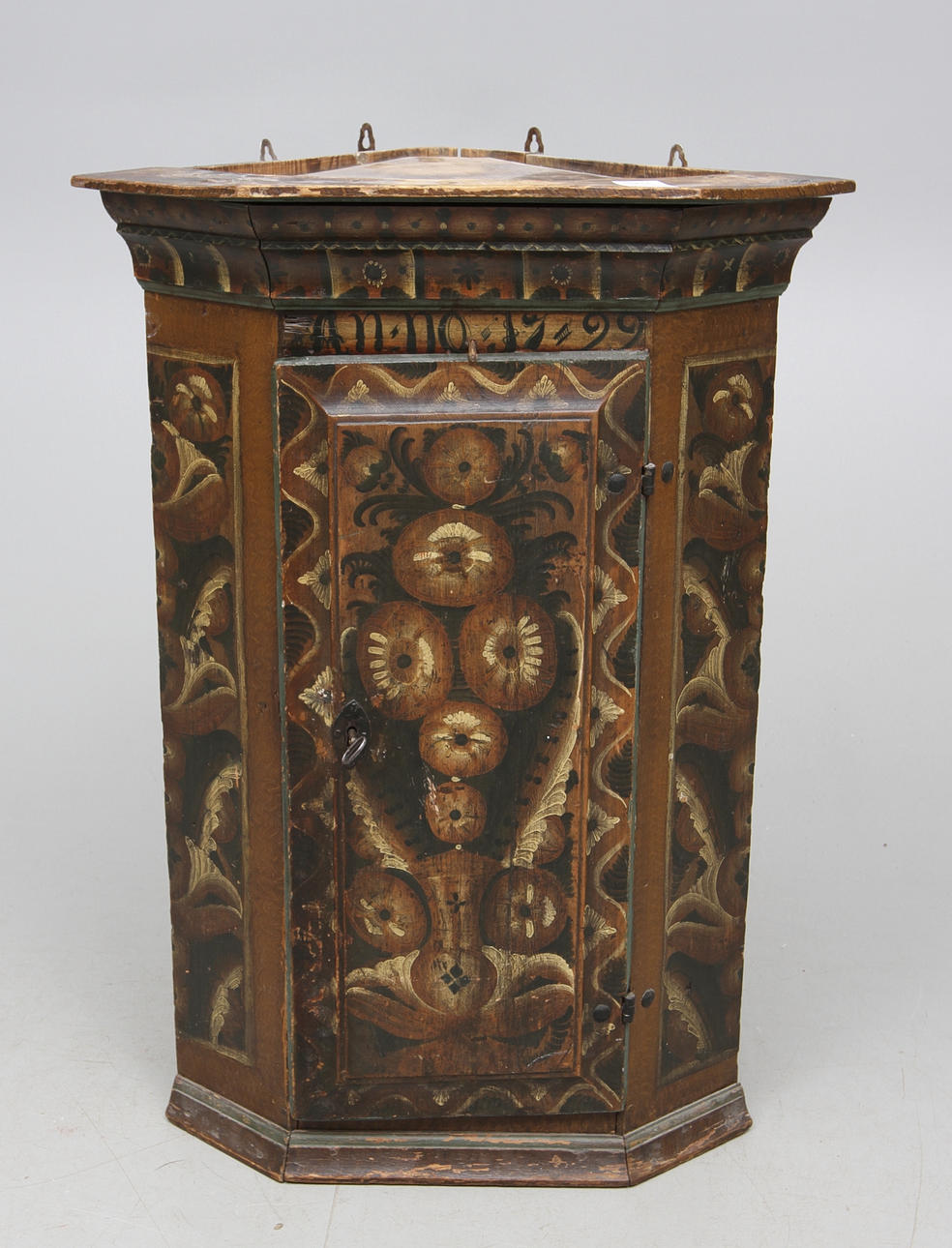 VÄGGSKÅP, allmoge , daterat 1799.