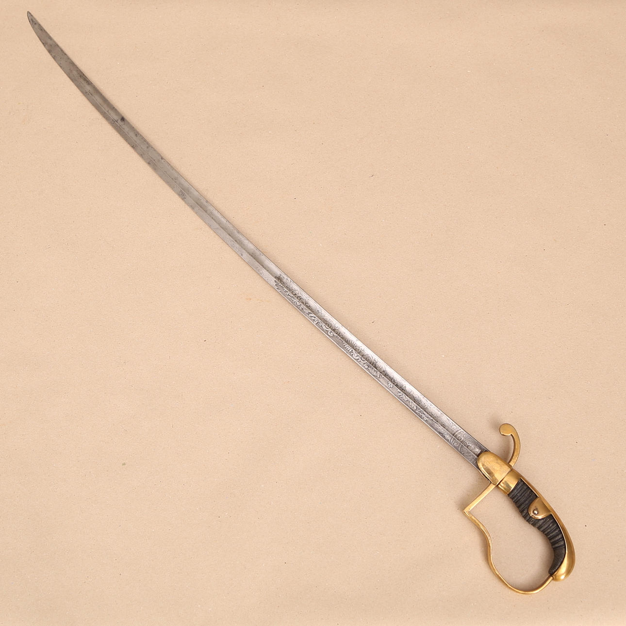 SABER, brass handle, officer, Prussia, second half 19th century.