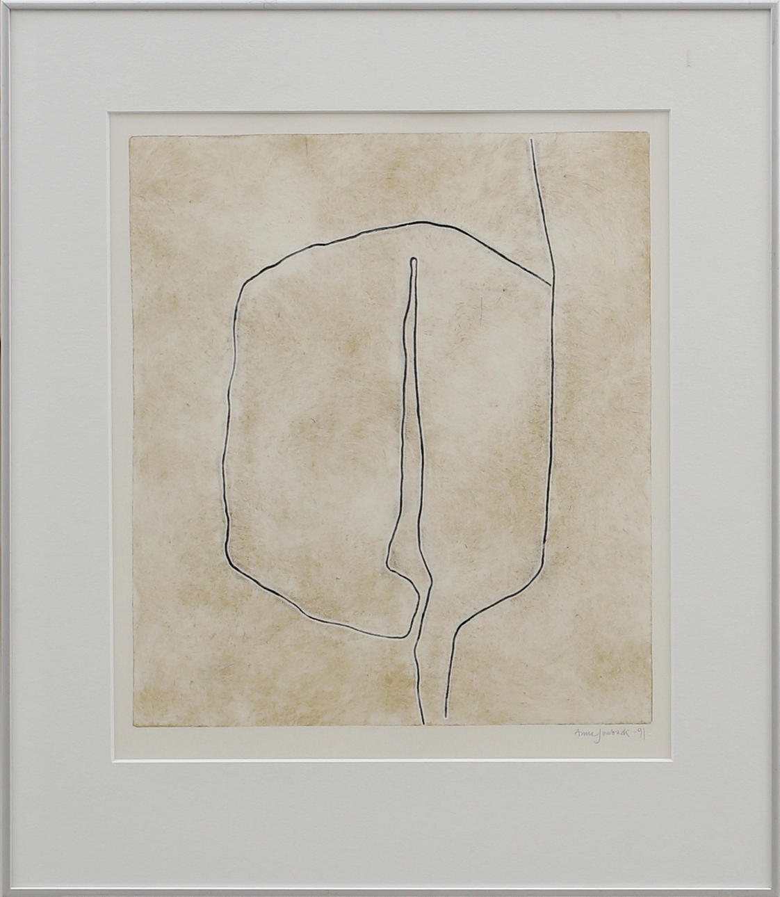 ANNE JONBACK. Composition, color lithograph, signed and dated -91.