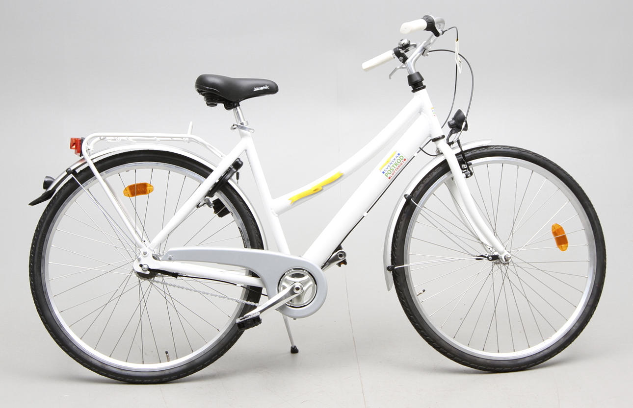 DAMCYKEL, vit, "Postkodlotteriet".