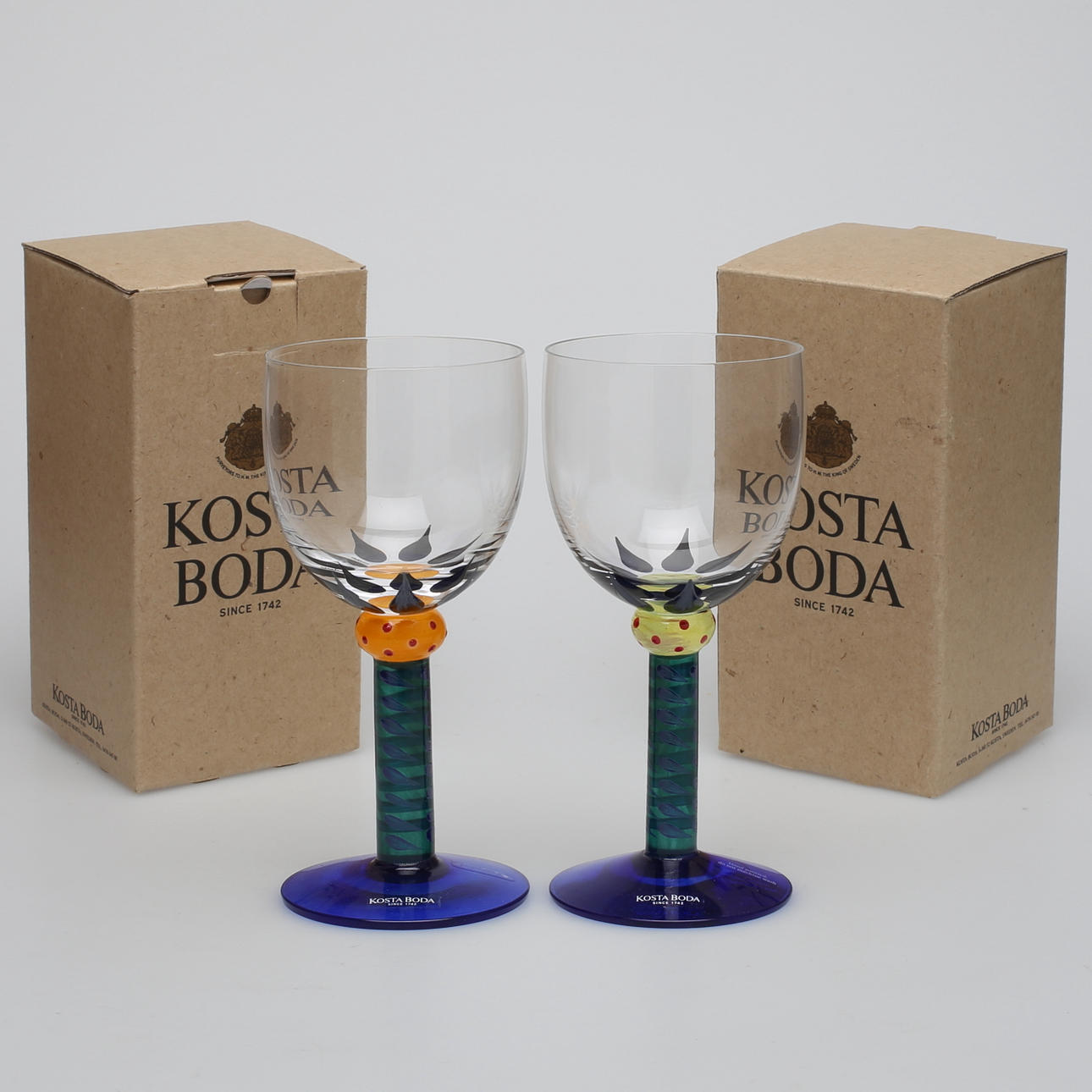 KEN DONE. Wine glasses, 15 pcs, 