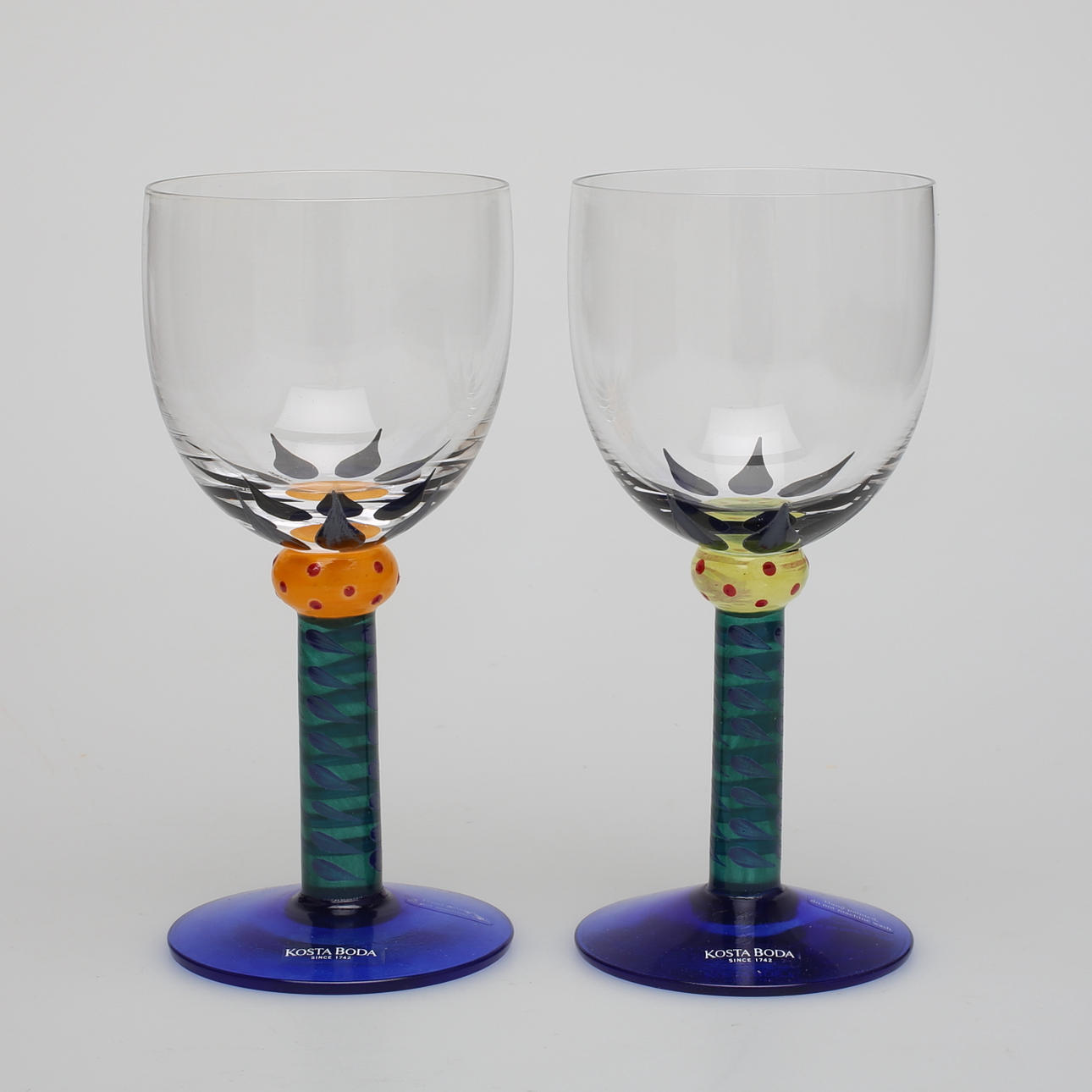 KEN DONE. Wine glasses, 15 pcs, 