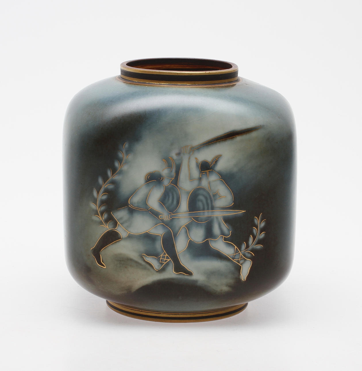 VAS, keramik, "Flambé", modell Nylund, dekor Stålhane, ALP, Rörstrand/Lidköping.