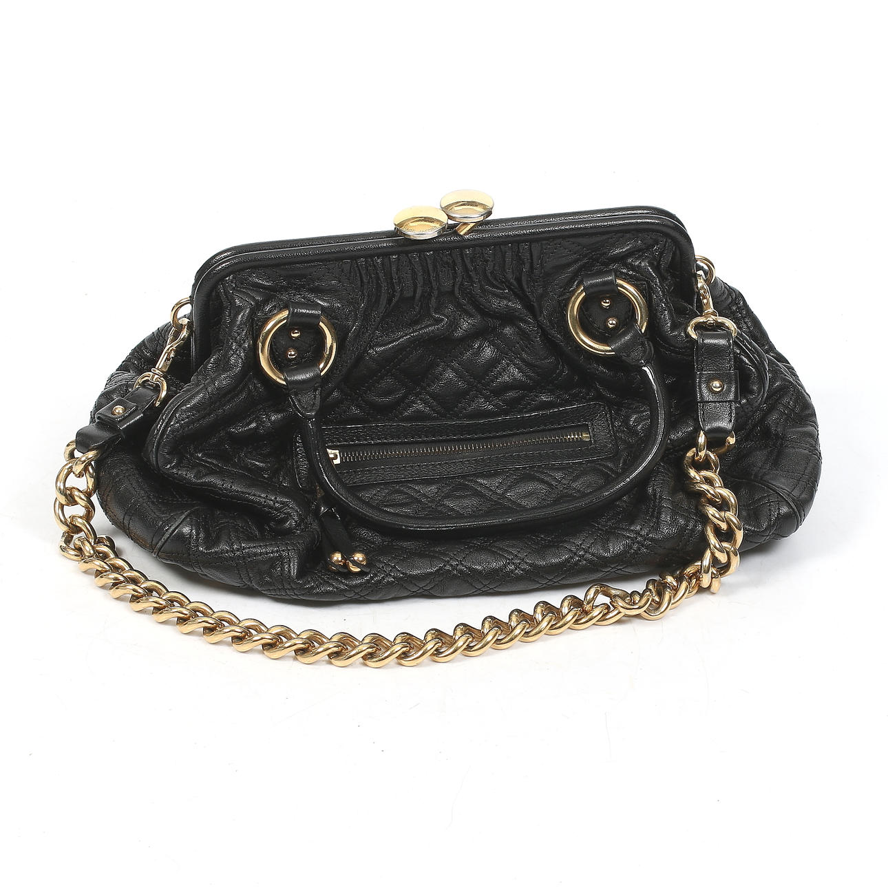 VÄSKA, quiltat läder, gulmetall, Marc Jacobs.