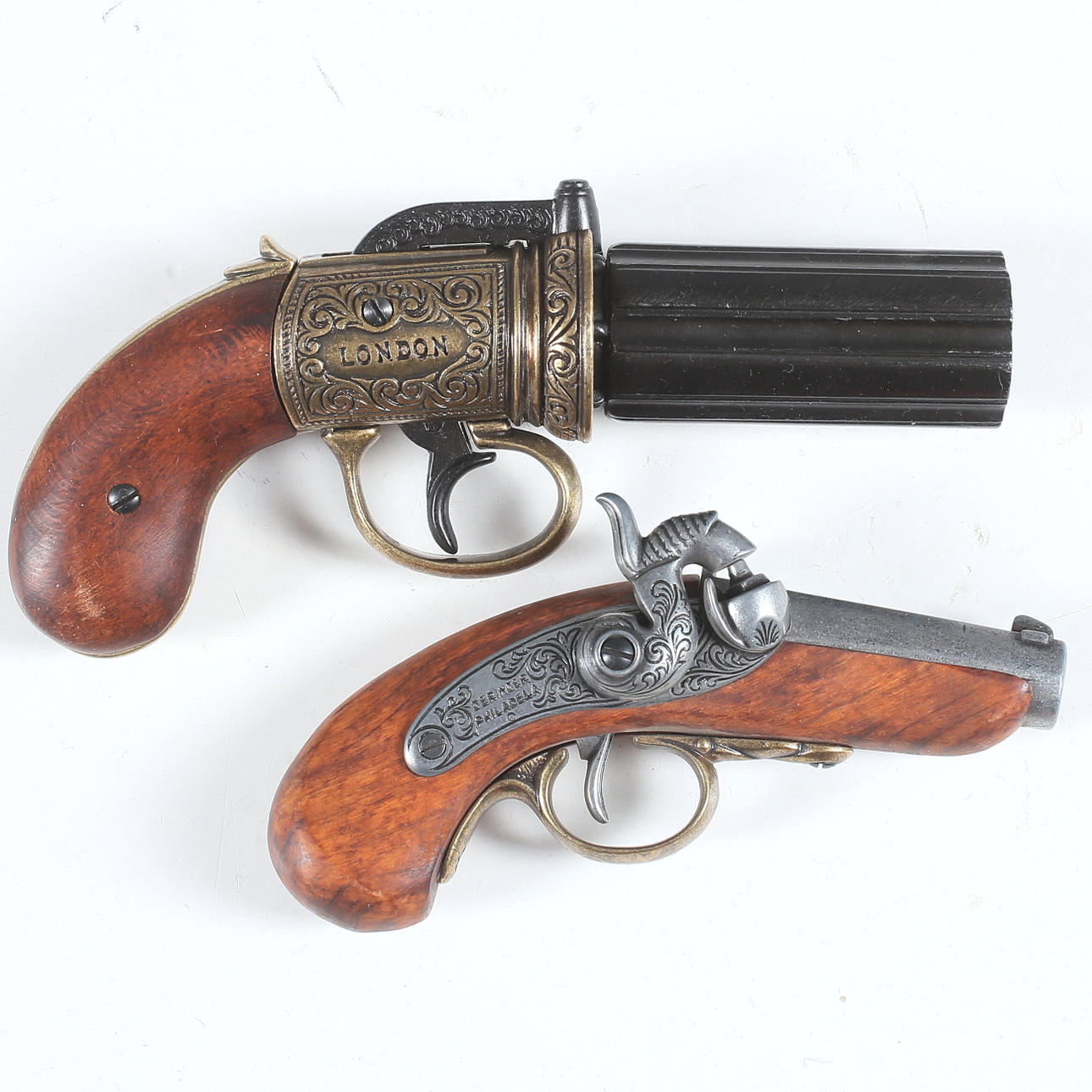 BLOCK PISTOLS, 2 pcs, replicas, late 1900s.