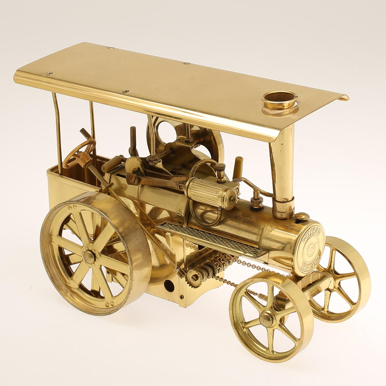 DAMPFMASCHINE, Wilesco Traktor, Messing.