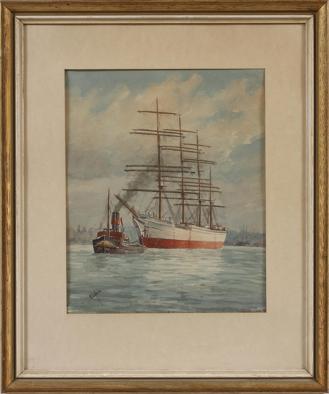 K.G HOLM. Akvarell, signerad.