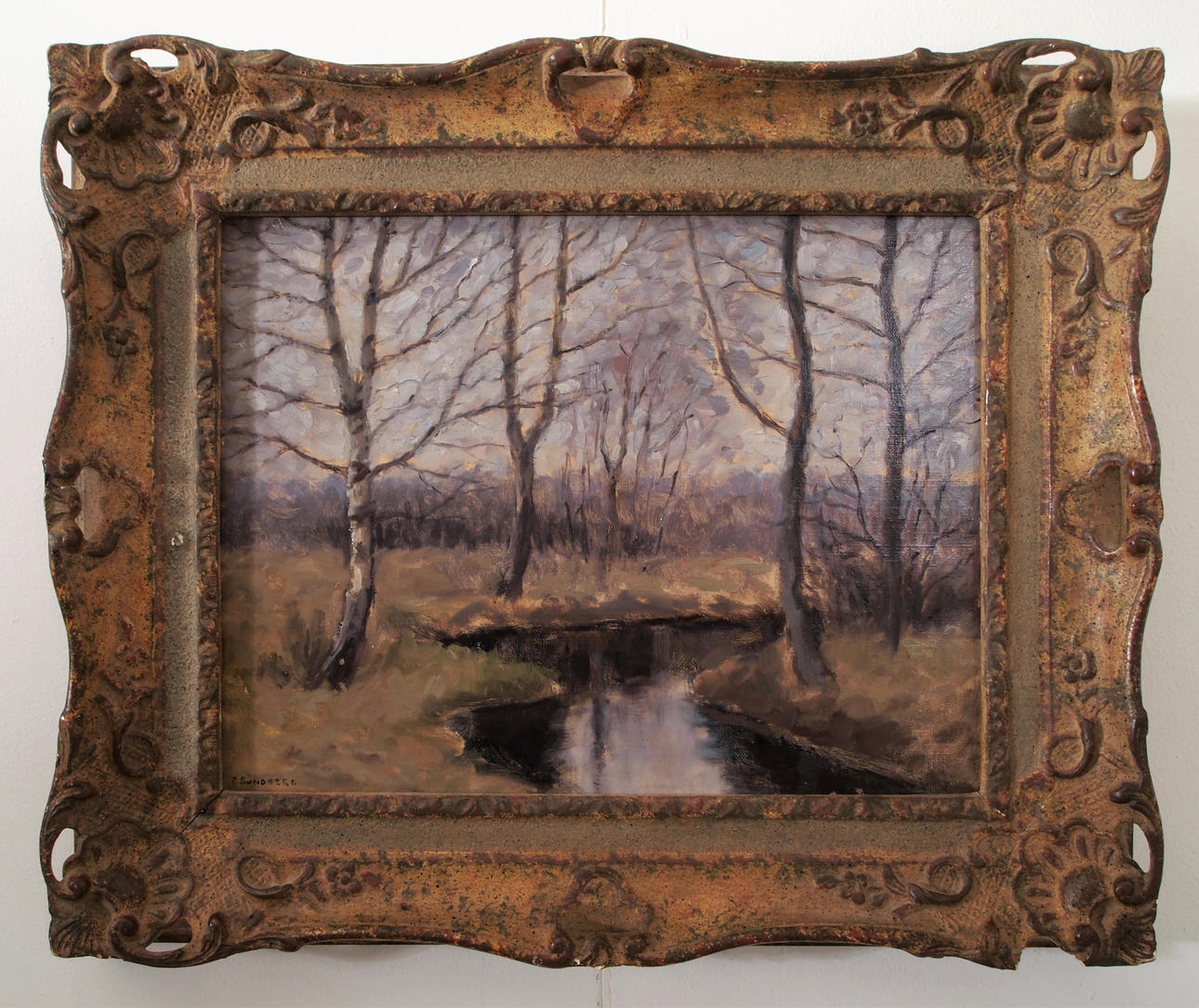 PER SUNDBERG. LANDSCAPE, OIL ON CANVAS, SIGNED AND DATED 44.