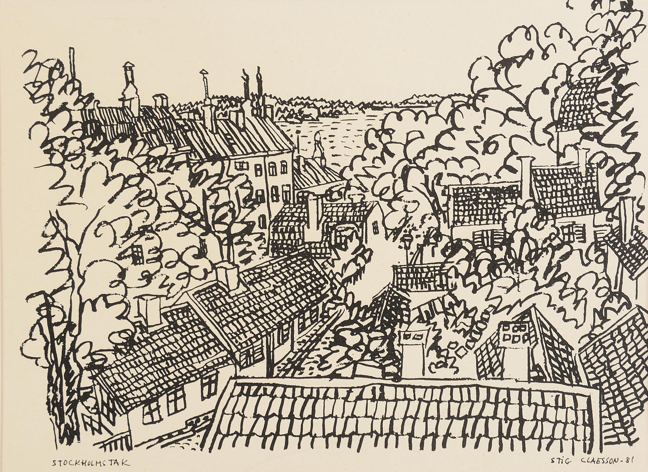 STIG CLAESSON. Litografi.