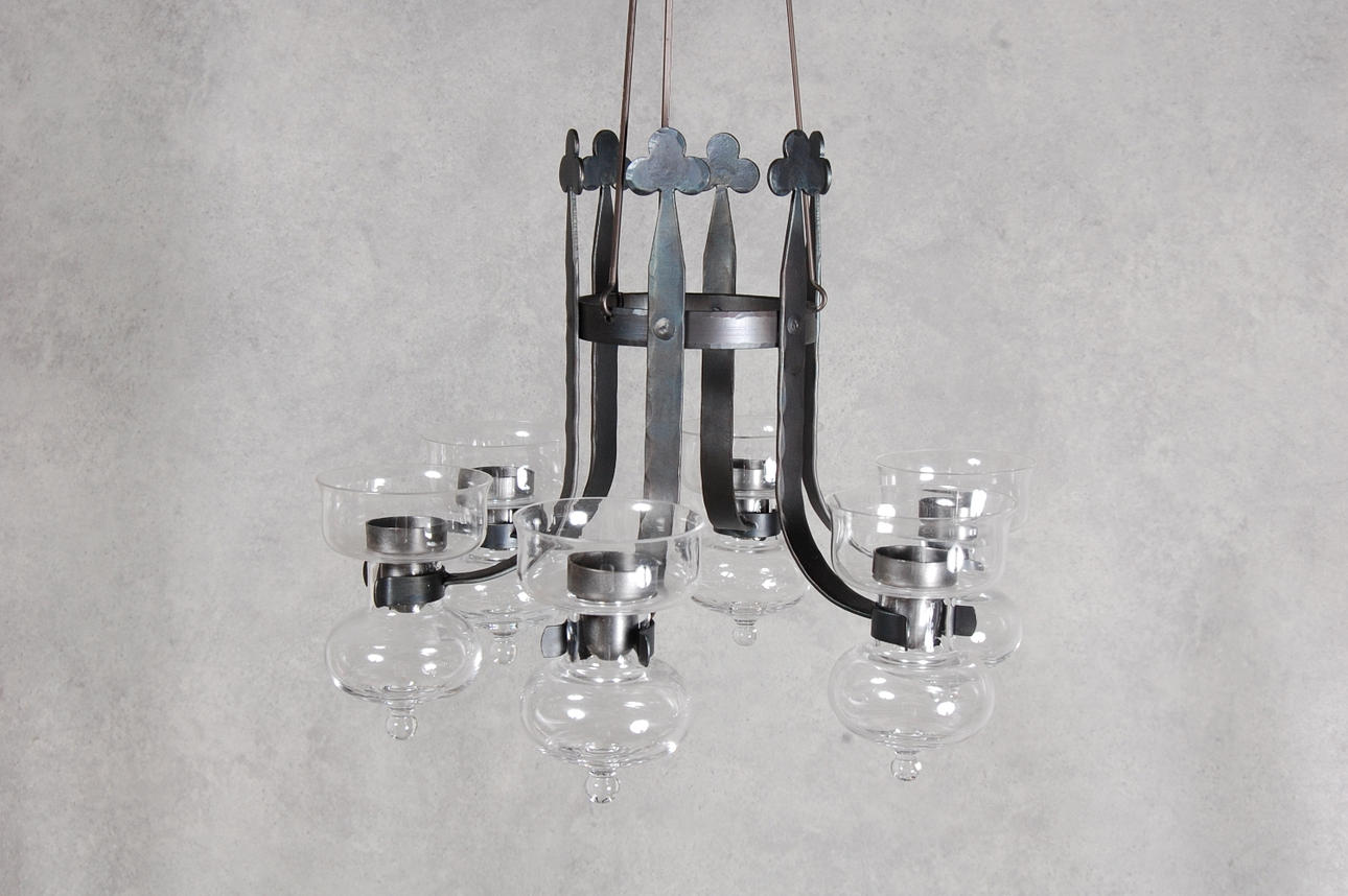 LJUSKRONA, smide, glas, Bertil Vallien, 1970-tal.