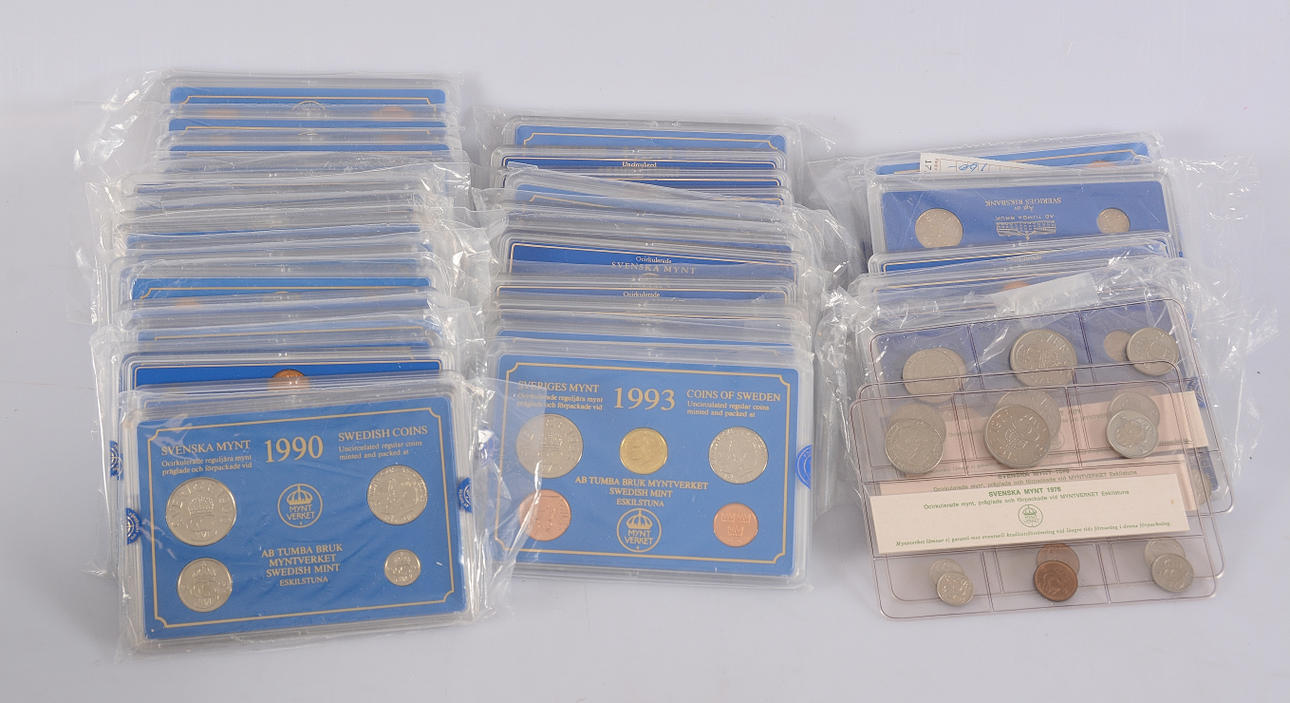 MYNTVERKETS PLOMBERADE ÅRSSET, 40 st, 1976-2000-tal.