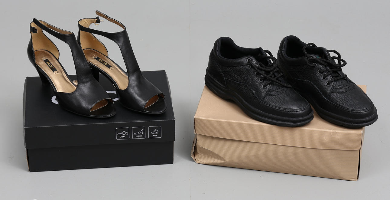 SKOR, 2 par, ECCO, Rockport.
