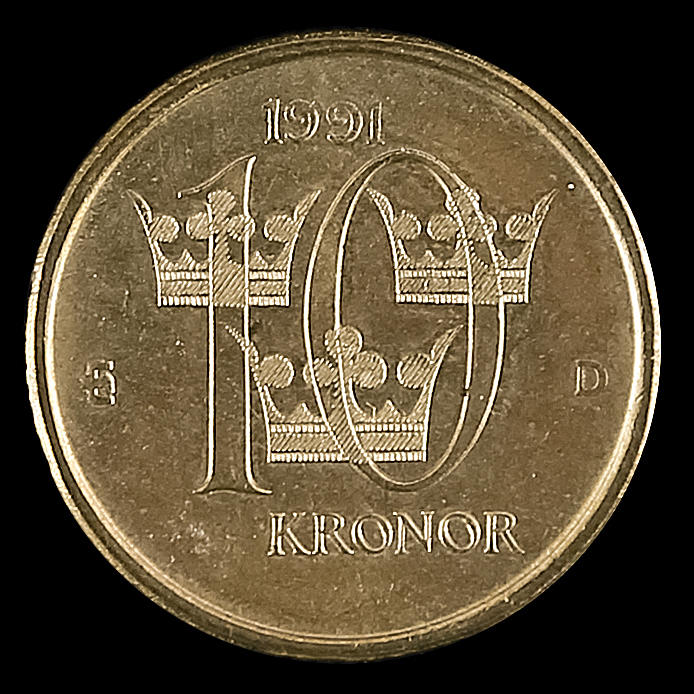 MYNT, 10 krona, omvänd stamp.