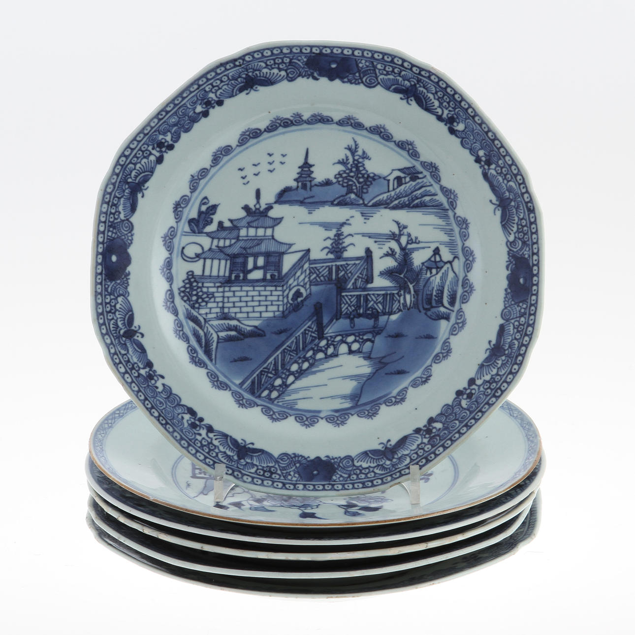 TALLRIKAR. 6 st, porslin, Kina, 1700-tal.