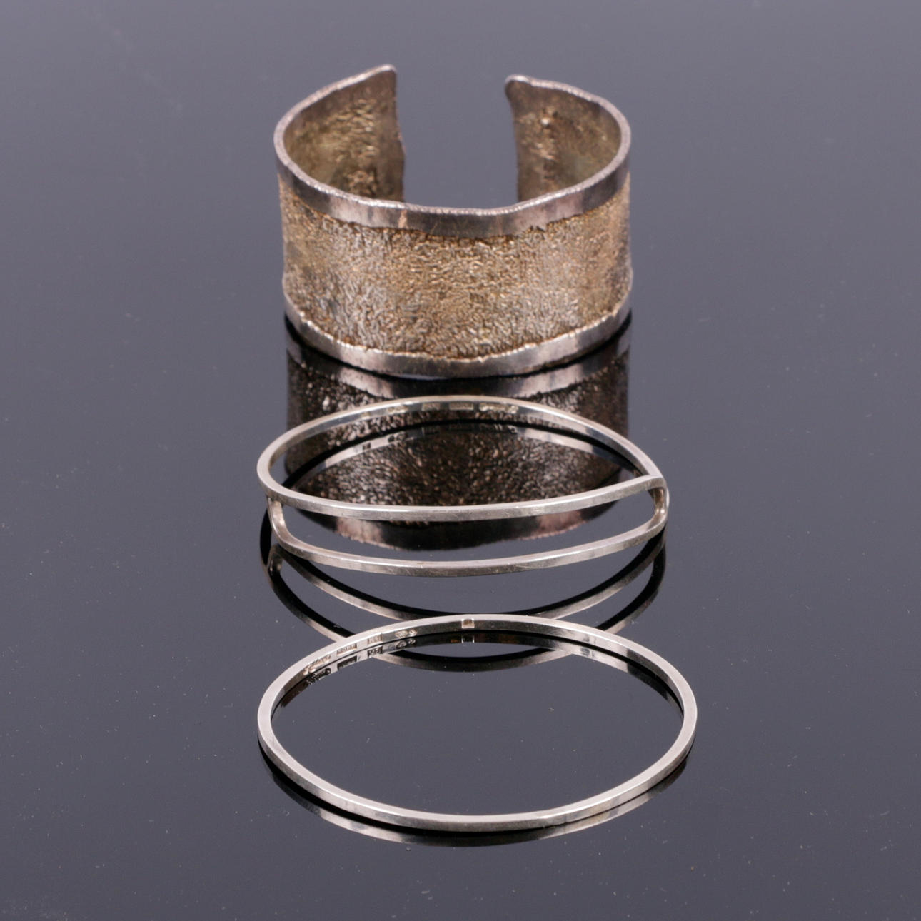 BRACELET, 3 pcs. Silver, Eric Scott Robbert, Panty, 1900s.