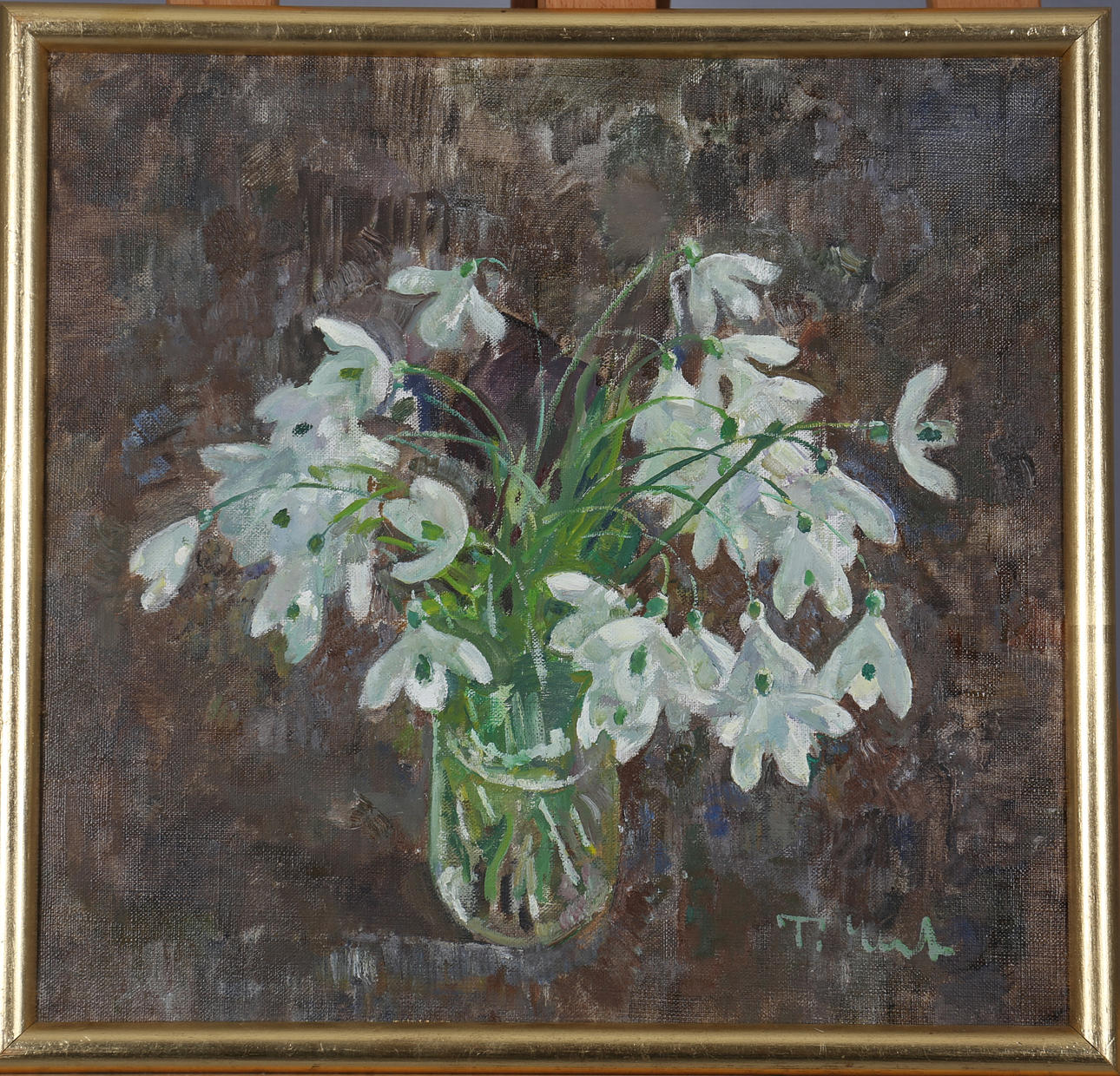 TATYANA ALEKSEEVNA CHEPIKOVA. Snödroppar. Olja på duk. Signerad T Chepikova.