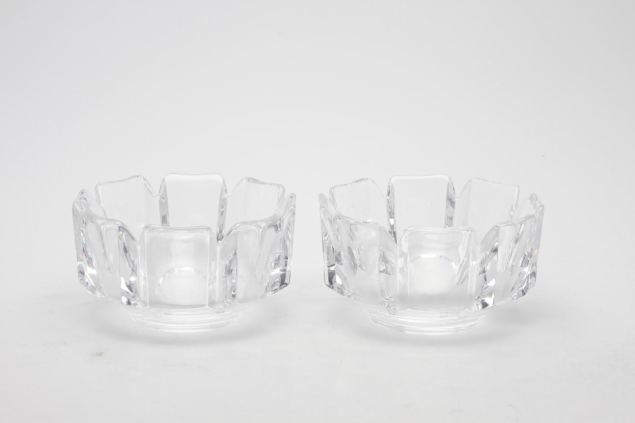 SKÅLAR, ett par, glas, "Corona", Lars Hellsten, Orrefors.