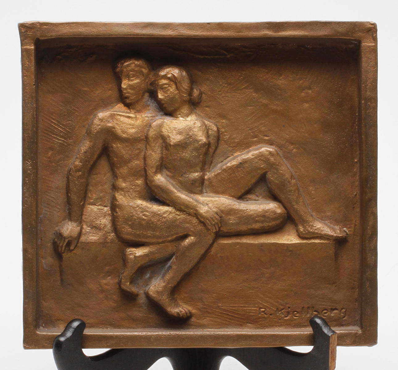ROLF G KJELLBERG. Väggrelief, brons, signerad.