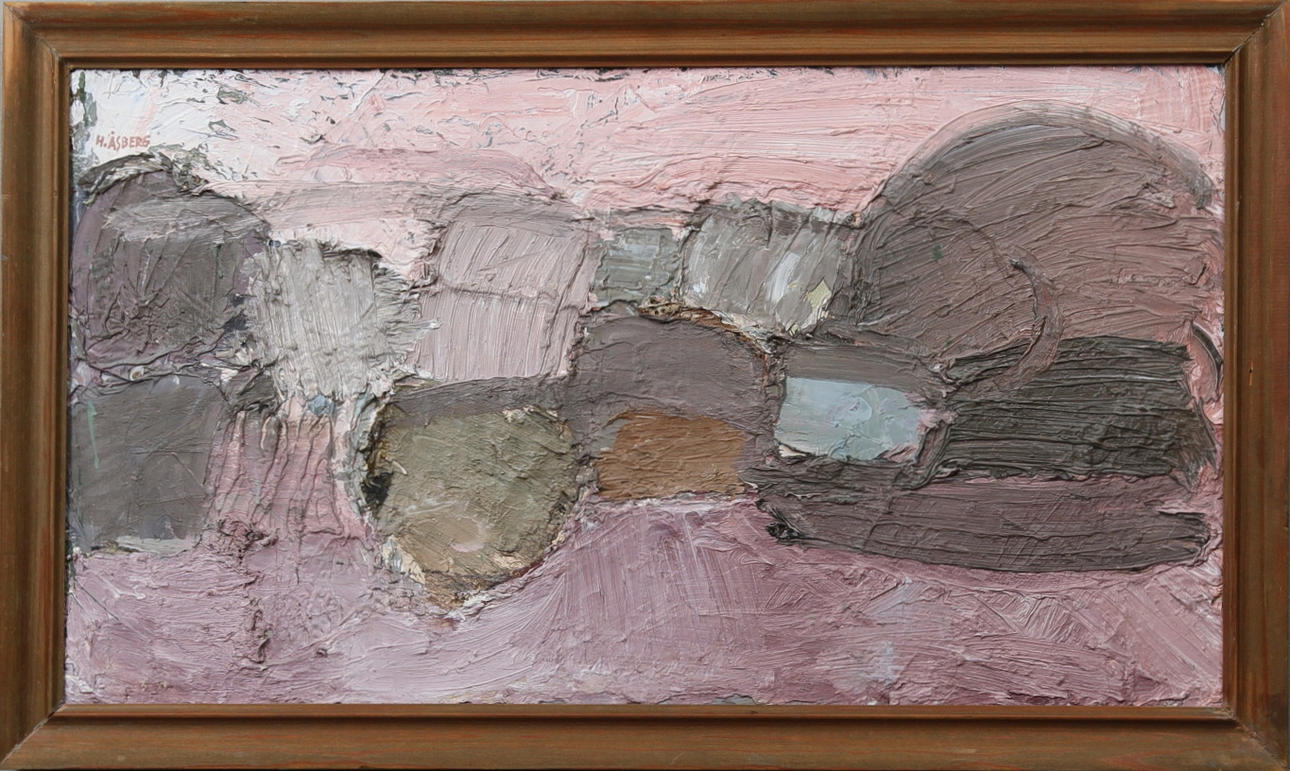HANS ÅSBERG. "Landskap". Olja på duk. Signerad H.Åsberg.