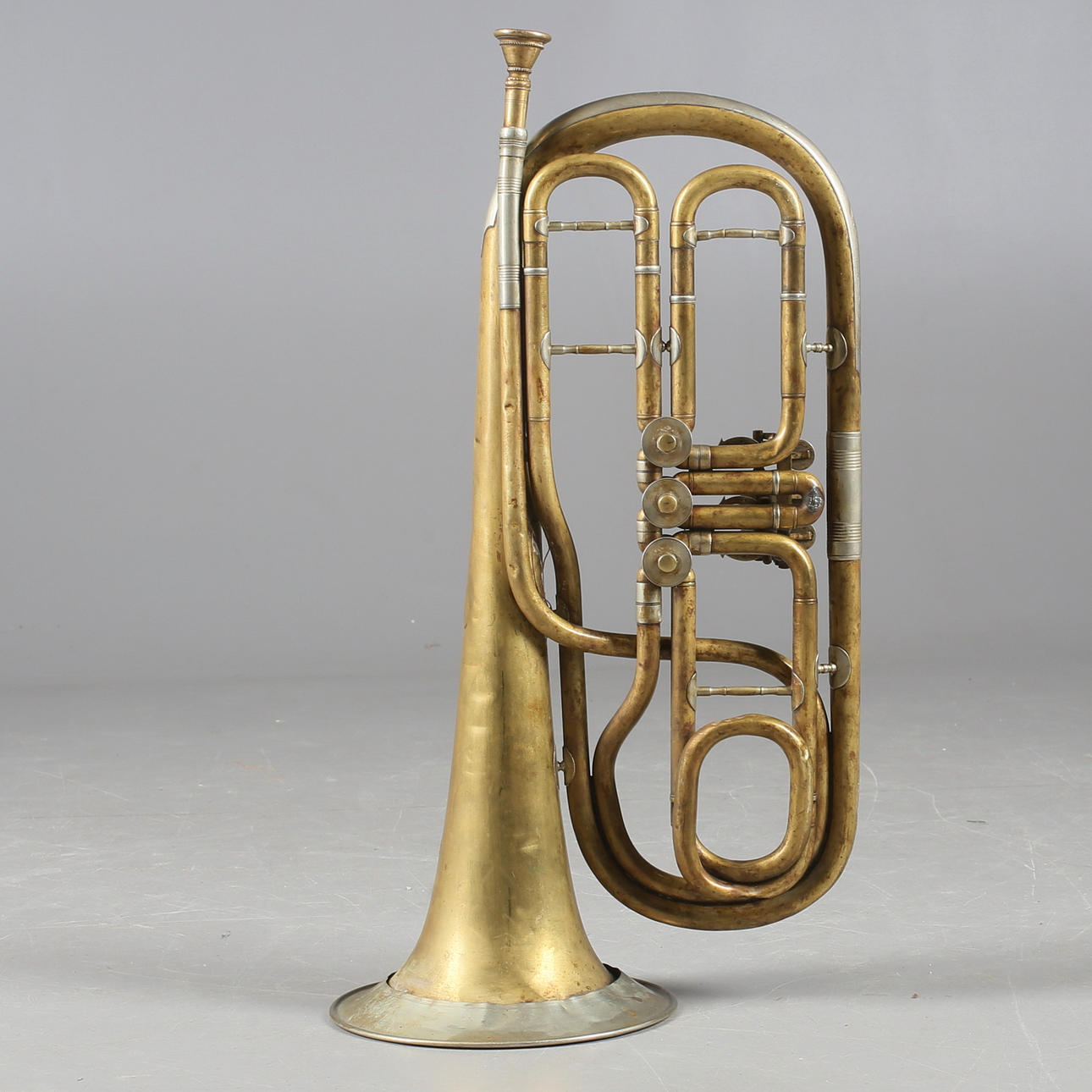 CORNETT, brass, marked with royal crown, 18/1900s..