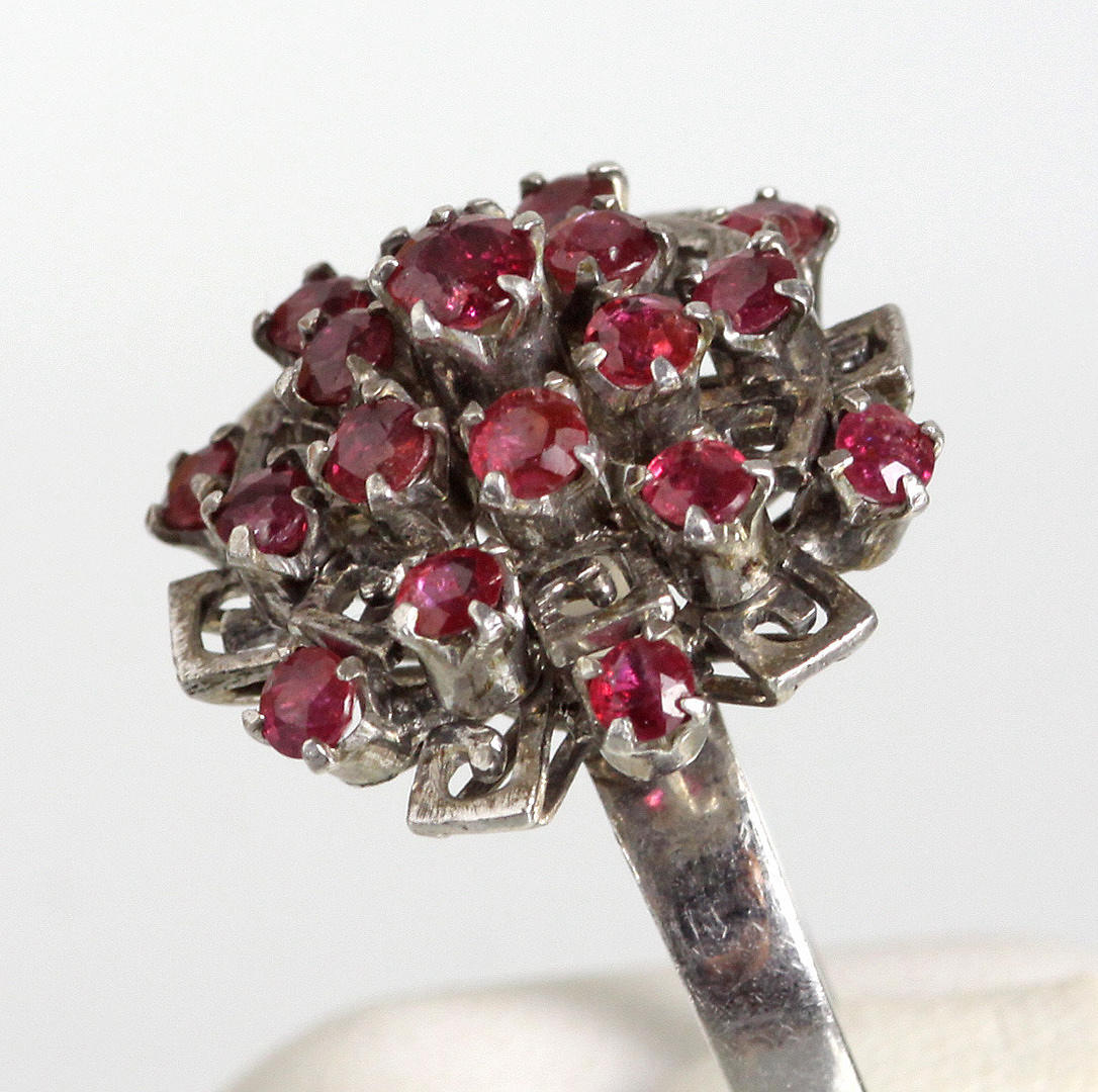 RUBY RING, silver 925.