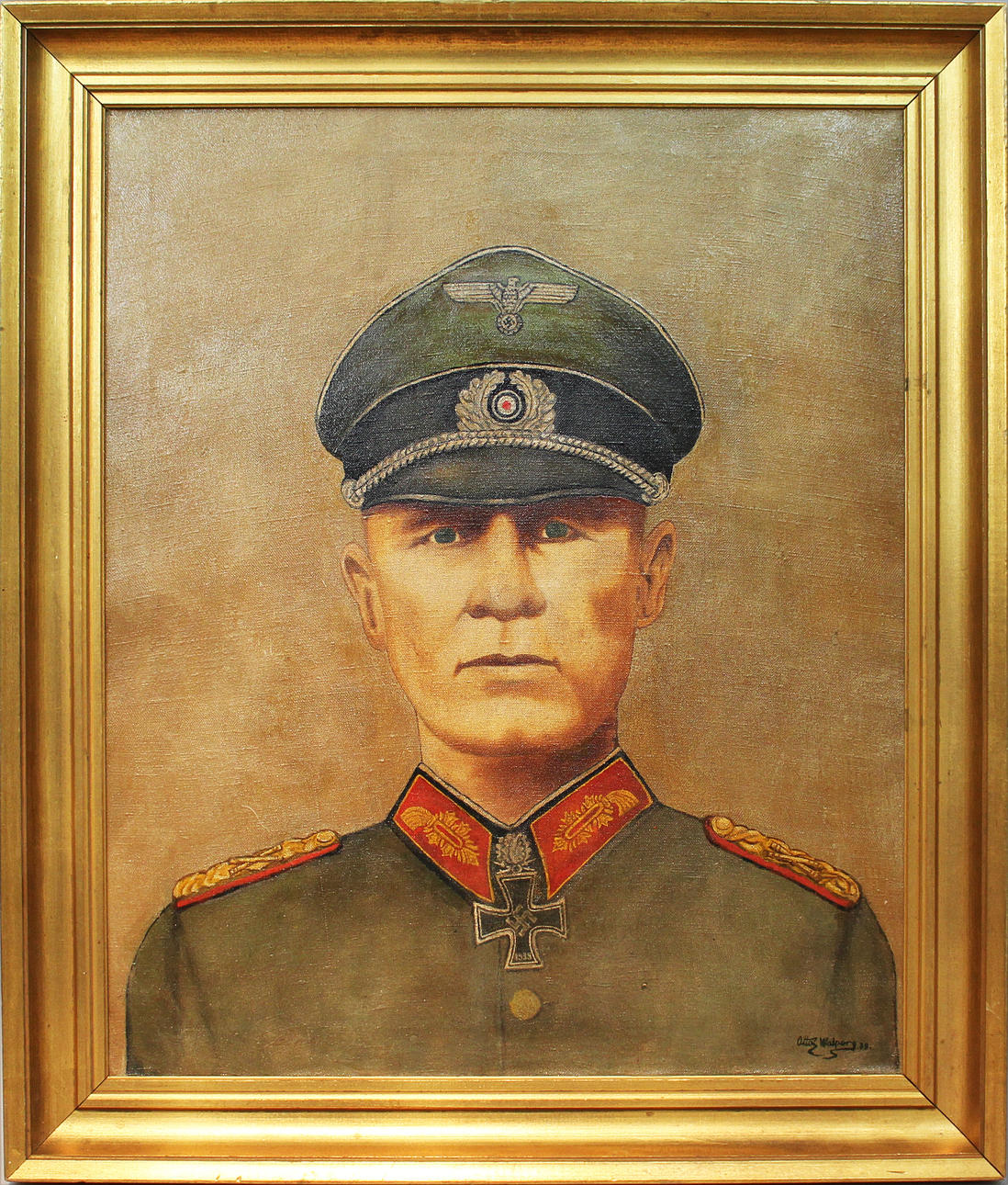 OTTO WALPERG. Porträtt av Erwin Rommel. Olja på duk. Signerad och daterad -39..